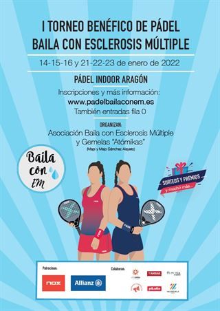 Cartel del I Torneo benéfico de pádel "Baila con Esclerosis Múltiple".